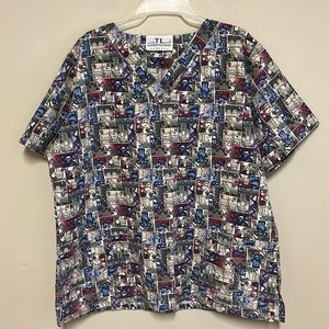 TL Topline SCRUBS Monkey Scrub Top Double Front Pockets 🐒🐒